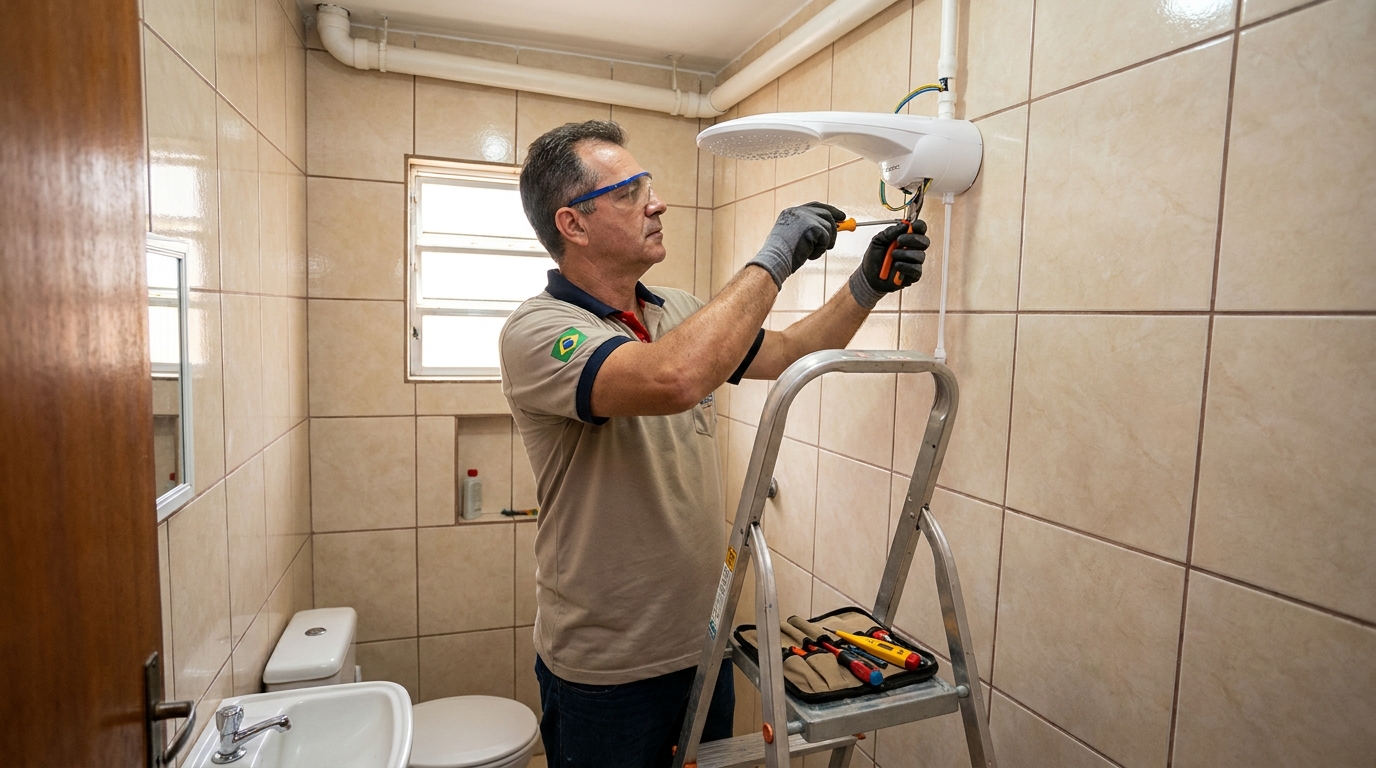 Substituição de Chuveiro Antigo em Governador Valadares‑MG